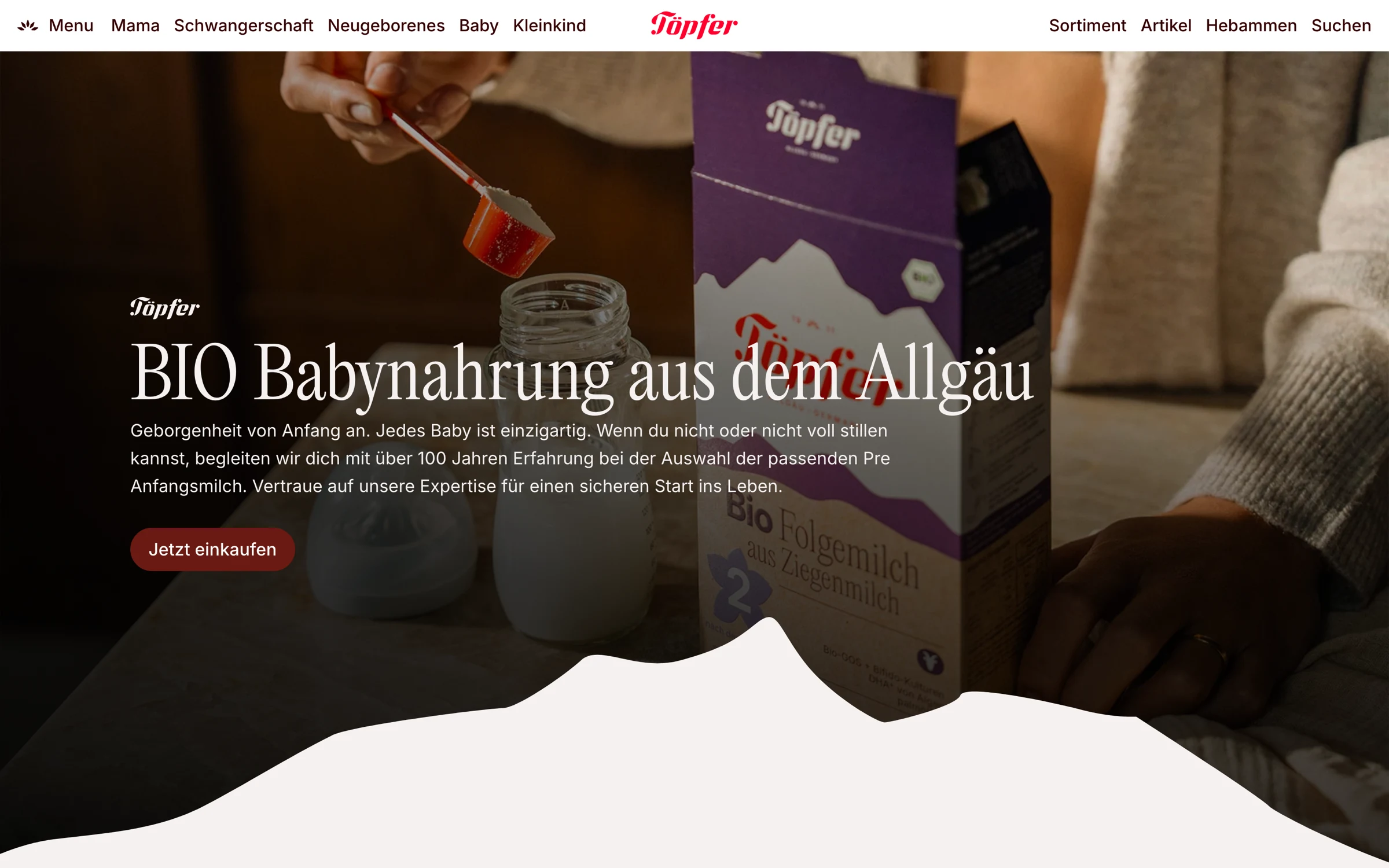 Náhled e‑shopu Töpfer Babywelt – projekt Hot Reload